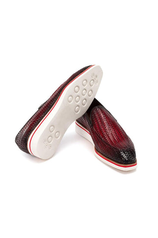 Paul Parkman 186-WN Woven Leather Casual Loafers (PM6434)-AmbrogioShoes