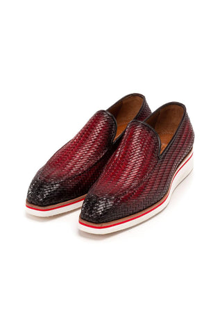 Paul Parkman 186-WN Woven Leather Casual Loafers (PM6434)-AmbrogioShoes