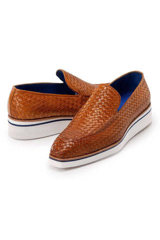Paul Parkman 186-WN Woven Leather Casual Loafers (PM6434)-AmbrogioShoes