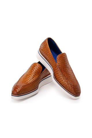 Paul Parkman 186-WN Woven Leather Casual Loafers (PM6434)-AmbrogioShoes