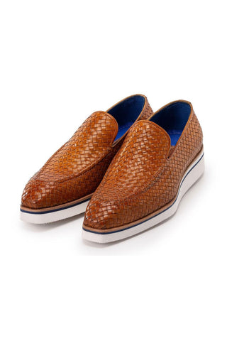 Paul Parkman 186-WN Woven Leather Casual Loafers (PM6434)-AmbrogioShoes
