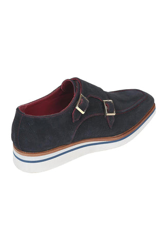 Paul Parkman 189 Suede Casual Double Monk-Strap (PM6483)-AmbrogioShoes