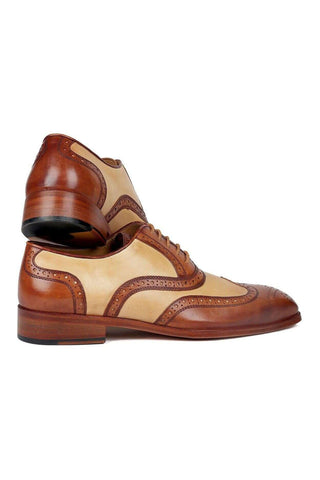 Paul Parkman 224BJ57 Brown & Beige Leather Wingtip Oxfords (PM6273)
