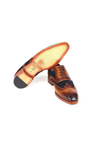 Paul Parkman 228 Suede & Calf-Skin Leather Wingtip Oxfords (PM5402)-AmbrogioShoes