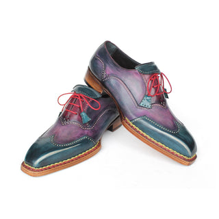 Paul Parkman 267BP78 Men's Handmade Shoes Calf-Skin Leather Norwegian Welted Wingtip Oxford (PM6470)-AmbrogioShoes