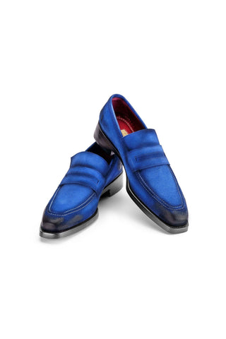 Paul Parkman 36 Suede Welted Penny Loafers (PM6448)-AmbrogioShoes