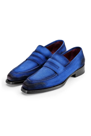Paul Parkman 36 Suede Welted Penny Loafers (PM6448)-AmbrogioShoes