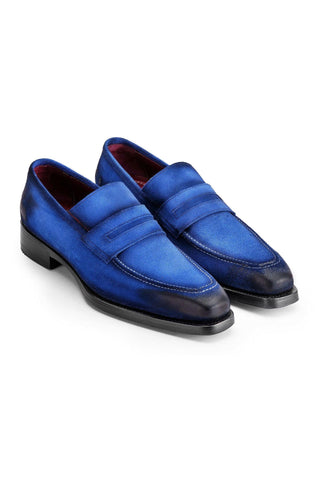 Paul Parkman 36 Suede Welted Penny Loafers (PM6448)-AmbrogioShoes