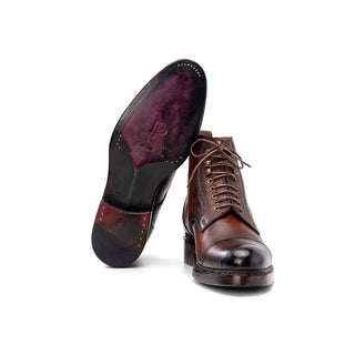 Paul Parkman 5075 Men's Handmade Shoes Floater Leather Derby Lace-Up Boot (PM6461)-AmbrogioShoes