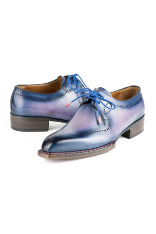 Paul Parkman 599F67 Pink & Navy Leather Hand-Welted Derby (PM6423)-AmbrogioShoes