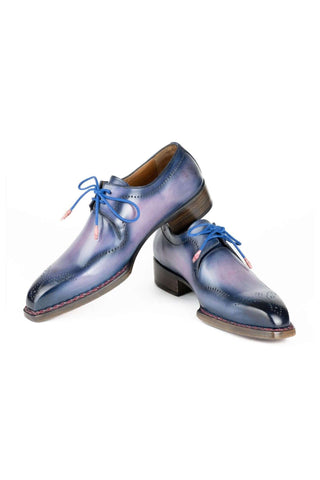 Paul Parkman 599F67 Pink & Navy Leather Hand-Welted Derby (PM6423)-AmbrogioShoes