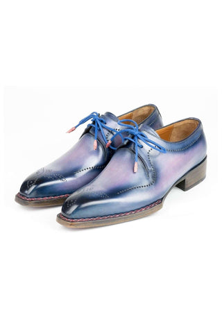 Paul Parkman 599F67 Pink & Navy Leather Hand-Welted Derby (PM6423)-AmbrogioShoes