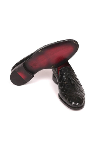 Paul Parkman 6623 Woven Calf-Skin Leather Tassel Loafers (PM6377)-AmbrogioShoes