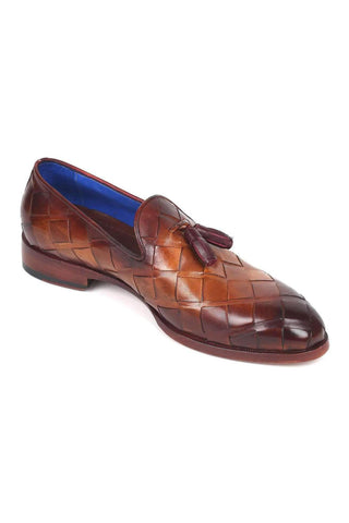 Paul Parkman 6623 Woven Calf-Skin Leather Tassel Loafers (PM6377)-AmbrogioShoes