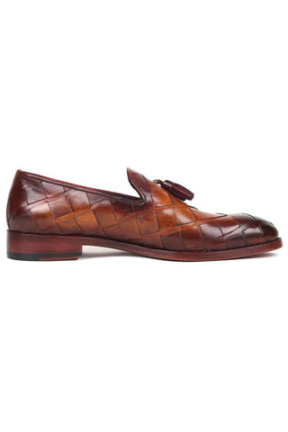 Paul Parkman 6623 Woven Calf-Skin Leather Tassel Loafers (PM6377)-AmbrogioShoes