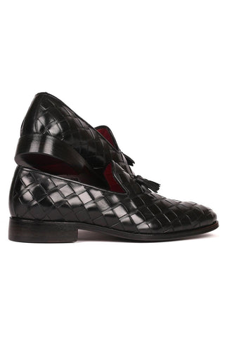 Paul Parkman 6623 Woven Calf-Skin Leather Tassel Loafers (PM6377)-AmbrogioShoes