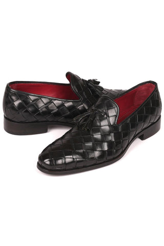 Paul Parkman 6623 Woven Calf-Skin Leather Tassel Loafers (PM6377)-AmbrogioShoes