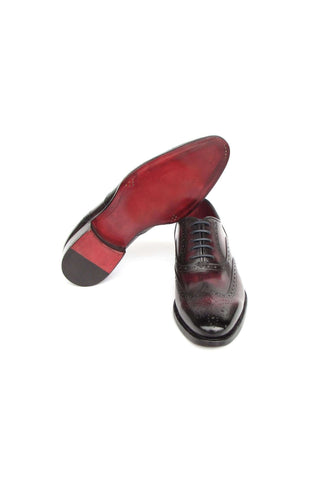 Paul Parkman 66BRD94 Burgundy Hand Painted Leather Goodyear Welted Wingtip Oxfords (PM6399)-AmbrogioShoes