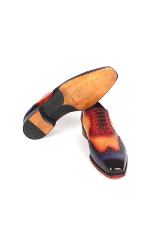 Paul Parkman 6819 Men's Handmade Shoes Calf-Skin Leather Goodyear Welted Wingtip Oxfords (PM6450)-AmbrogioShoes