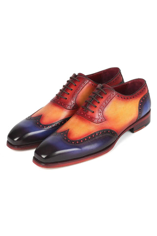Paul Parkman 6819 Men's Handmade Shoes Calf-Skin Leather Goodyear Welted Wingtip Oxfords (PM6450)-AmbrogioShoes