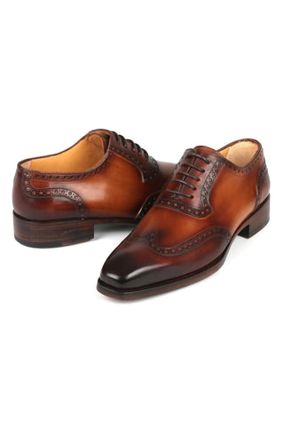 Paul Parkman 6819 Men's Handmade Shoes Calf-Skin Leather Goodyear Welted Wingtip Oxfords (PM6450)-AmbrogioShoes