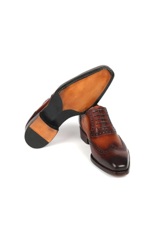 Paul Parkman 6819 Men's Handmade Shoes Calf-Skin Leather Goodyear Welted Wingtip Oxfords (PM6450)-AmbrogioShoes