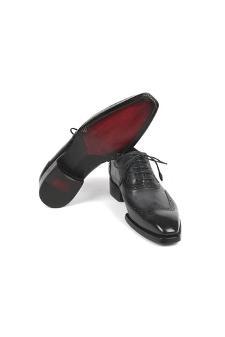 Paul Parkman 6819 Men's Handmade Shoes Calf-Skin Leather Goodyear Welted Wingtip Oxfords (PM6450)-AmbrogioShoes