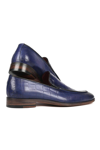 Paul Parkman 7339 Crocodile Embossed Calf-Skin Leather Split-Toe Loafers (PM6425)-AmbrogioShoes