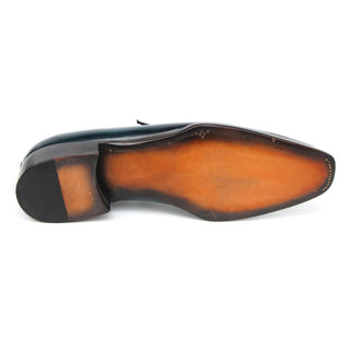Paul Parkman 76944-TRQ Men's Handmade Shoes Turquoise Patina Leather Penny Loafers (PM6418)-AmbrogioShoes