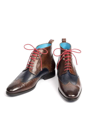 Paul Parkman 777 Calf-Skin Leather Wing-Tip Ankle Boots (PM5611)-AmbrogioShoes