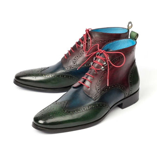 Paul Parkman 777 Men's Shoes Calf-Skin Leather Wing-Tip Ankle Boots (PM5611)-AmbrogioShoes