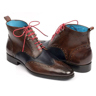 Paul Parkman 777 Men's Shoes Calf-Skin Leather Wing-Tip Ankle Boots (PM5611)-AmbrogioShoes