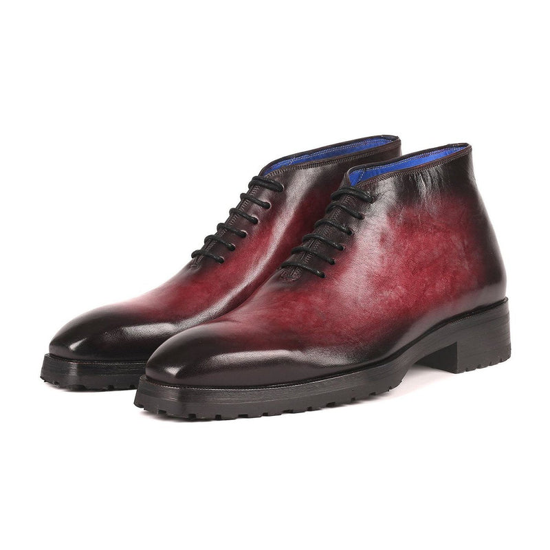 Paul Parkman 791BRD13 Men's Shoes Bordeaux Burgundy Calf-Skin Leather Ankle Boots(PM6263)-AmbrogioShoes