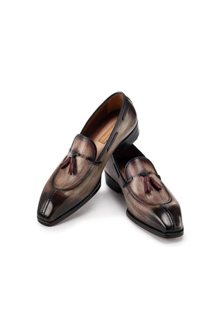 Paul Parkman 8135 Men's Split Toe Calf-Skin Leather Tassel Loafer (PM6488)-AmbrogioShoes