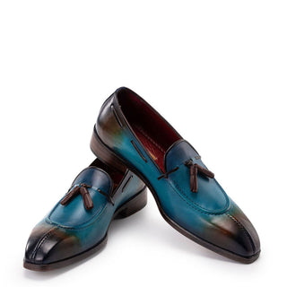 Paul Parkman 8135 Men's Split Toe Calf-Skin Leather Tassel Loafer (PM6488)-AmbrogioShoes