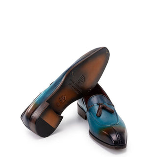 Paul Parkman 8135 Men's Split Toe Calf-Skin Leather Tassel Loafer (PM6488)-AmbrogioShoes