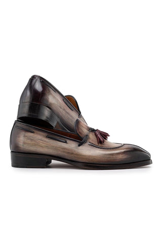 Paul Parkman 8135 Men's Split Toe Calf-Skin Leather Tassel Loafer (PM6488)-AmbrogioShoes