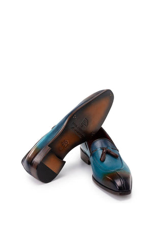 Paul Parkman 8135 Men's Split Toe Leather Tassel Loafer (PM6488)