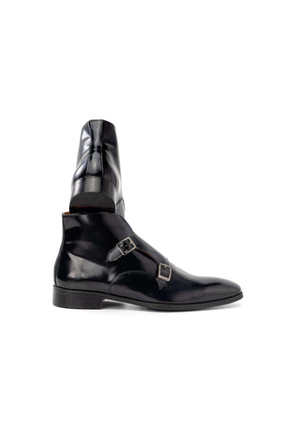 Paul Parkman 8154 Polished Leather Double Monk-Strap Ankle Boot (PM6456)