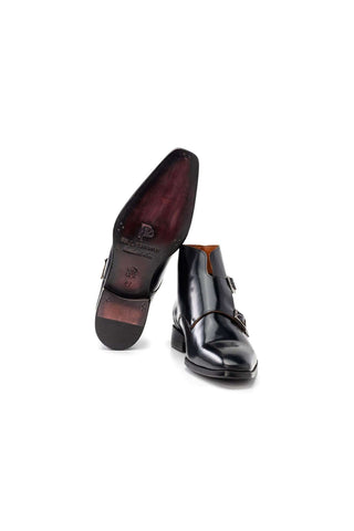 Paul Parkman 8154 Polished Leather Double Monk-Strap Ankle Boot (PM6456)