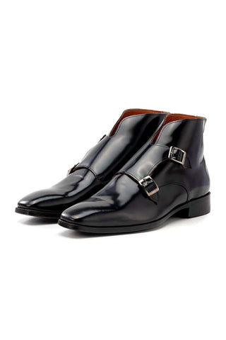 Paul Parkman 8154 Polished Leather Double Monk-Strap Ankle Boot (PM6456)