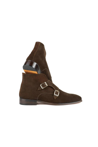Paul Parkman 8154 Suede Double Monk-Strap Ankle Boot (PM6476)-AmbrogioShoes
