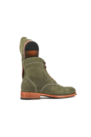Paul Parkman 824 Green Nubuck Leather Goodyear Welted Boots (PM6342)-AmbrogioShoes