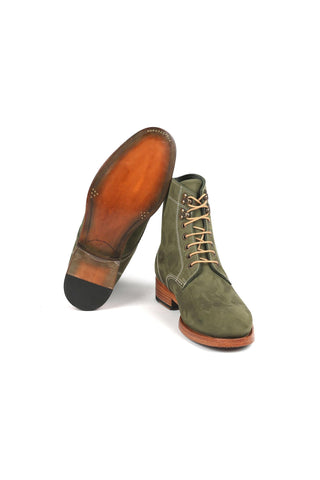 Paul Parkman 824 Green Nubuck Leather Goodyear Welted Boots (PM6342)-AmbrogioShoes