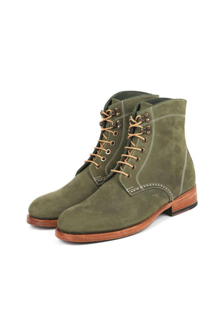 Paul Parkman 824 Green Nubuck Leather Goodyear Welted Boots (PM6342)-AmbrogioShoes