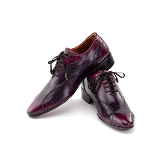 Paul Parkman 84654 Men's Handmade Shoes Calf-Skin Leather Lace-Up Oxford (PM6458)-AmbrogioShoes