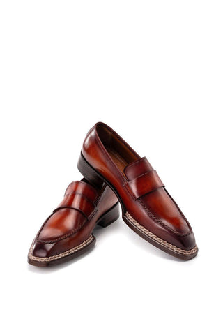 Paul Parkman 8503 Men's Handmade Shoes Calf-Skin Leather Norwegian Welted Loafer (PM6473)-AmbrogioShoes