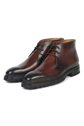 Paul Parkman 8504-BRW Brown Leather Norwegian Welted Chukka Boots (PM6360)-AmbrogioShoes