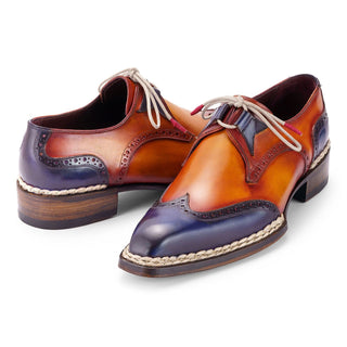 Paul Parkman 8505 Men's Shoes Calf-Skin Leather Norwegian Welted Wingtip Derby (PM6446)-AmbrogioShoes