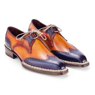 Paul Parkman 8505 Men's Shoes Calf-Skin Leather Norwegian Welted Wingtip Derby (PM6446)-AmbrogioShoes